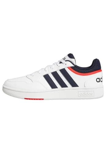 adidas Hoops 3.0 Low Classic Vintage Shoes, Zapatos Hombre, Cloud White Legend Ink Vivid Red, 42 2/3 EU