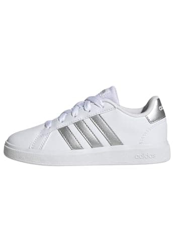 adidas Grand Court Lifestyle Tennis Lace-Up Shoes, Zapatillas de Tenis Unisex niños, White Matte Silver Matte Silver, 28 1/2 EU