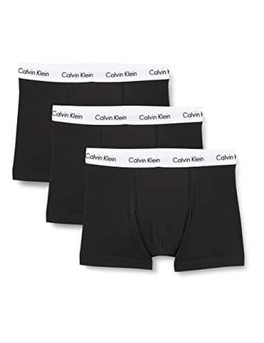 Calvin Klein Pack de 3 Calzoncillos Bóxer para Hombre Algodón Elástico, Negro (Black), M