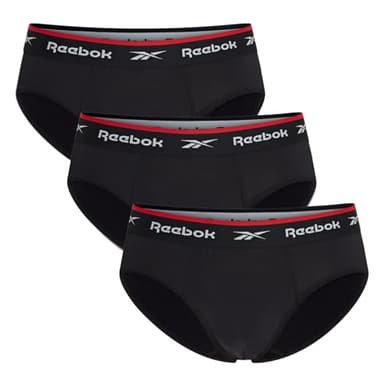 Reebok Hombres Calzoncillo Negro Paquete de 3 Grande