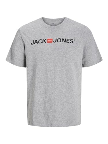 JACK & JONES Jjecorp Logo tee SS Crew Neck Noos, Camiseta Hombre, Gris (Light Grey Melange Detail: Slim Fit - Melange), X-Large