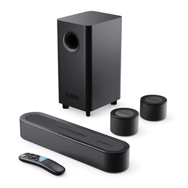 MAJORITY Bowfell Halo Barra de Sonido TV | 230W Home Cinema Soundbar HDMI eARC | 5.1 Dolby Audio Altavoz TV Subwoofer & Altavoces Satélite | Barra de Sonido PC Bluetooth 5.3 | Cine en Casa Sound Bar