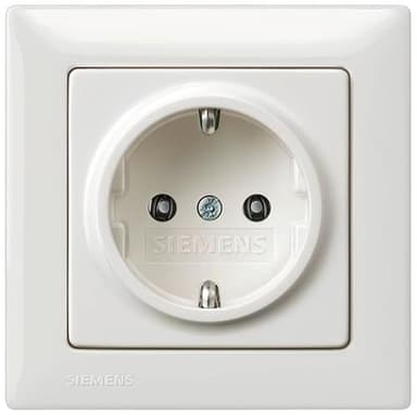 SIEMENS - Siemens 5UB1511, 5TG2551-0 - Juego completo de enchufes y marco de 1 compartimento en color blanco titanio para empotrar