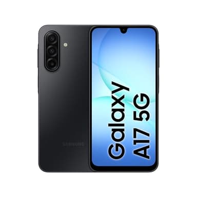 Samsung Galaxy A17 5G, Teléfono Móvil con IA, Marco Fino 7,5mm, Pantalla Grande, Cámara 50MP, Almacenamiento 256GB, Memoria 4GB, Batería 5000mAh, Negro, Garantía 3 Años + 1 Año Extra