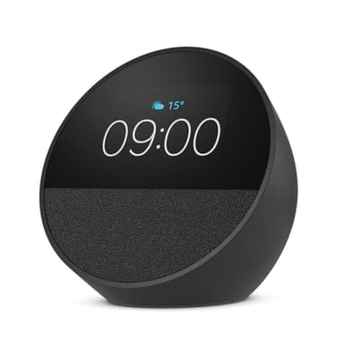 Amazon Echo Spot (modelo de 2024) | Despertador inteligente con sonido de calidad y Alexa | Negro