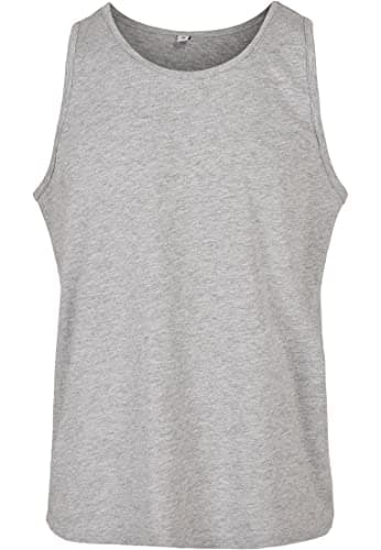 Build Your Brand Camisetas sin Mangas Hombres, Adulto, Gris, M