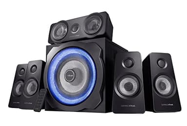 Trust Gaming GXT 658 Tytan 5.1 Sistema de Altavoces con Iluminación LED y Sonido Envolvente, Altavoz Alámbrico, Speaker para PC, Ordenador Portátil, Smart TV, Consola - Negro