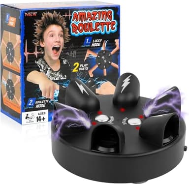 Juego de ruleta de choque - Detector eléctrico de mentiras de dedos, interesante polígrafo, juego de partido de polígrafo, juego de choque de dedos para fiesta familiar, ruleta de choque con dedos
