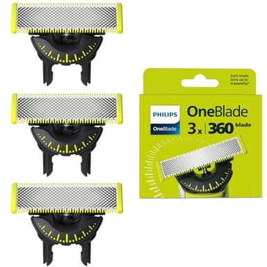 Philips OneBlade Original 360 cuchillas, compatibles con todos los mangos OneBlade y OneBlade Pro, 3 unidades (modelo QP430/60)