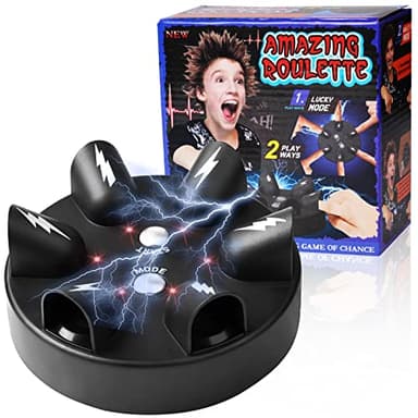 OSDUE Juego de Ruleta de Choque, Detector de Motor, Prueba de Detector de Mentiras de Dedo Eléctrico, Juguete de Juego de Fiesta de Detector de Mentiras, Juguete Divertido de Verdad o Reto