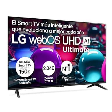 LG 55UA73006LA - TV 55", UHD 4K, WebOS 25, Ultimate IA, HDR10 Pro, Super Upscaling, Dolby Digital Plus, Google Assistant, Negro