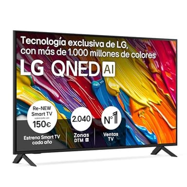 LG 55QNED84A6C - TV 55", 4K QNED EVO, Smart TV, WebOS 25, Procesador Potente e Inteligente, Super Upscaling, Dolby Dilgital Plus, Alexa/Google Assistant, Negro