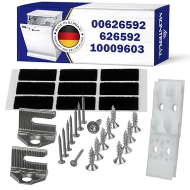 Montaje Kit para Fijar la Puerta al Panel Frontal de Integrable Lavavajillas con Código Original 10009603 00626592 626592 para Bosch para Siemens - MADE IN GERMANY - MONTERAL