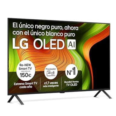 LG OLED55B56LA - TV 55", OLED 4K, Smart TV AI B5, WebOS 25, Super Upscaling, Dolby Vision y Dolby Atmos, AMD FreeSync, Alexa/Google Assistant, Negro
