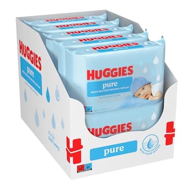 Huggies Pure Toallitas para Bebé, 99% Agua Pura, 18 Packs de 56, Total 1008 Toallitas, packaging may vary